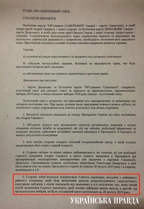Обсуждение союза Гриценко и Садового: в СМИ попал тайный документ