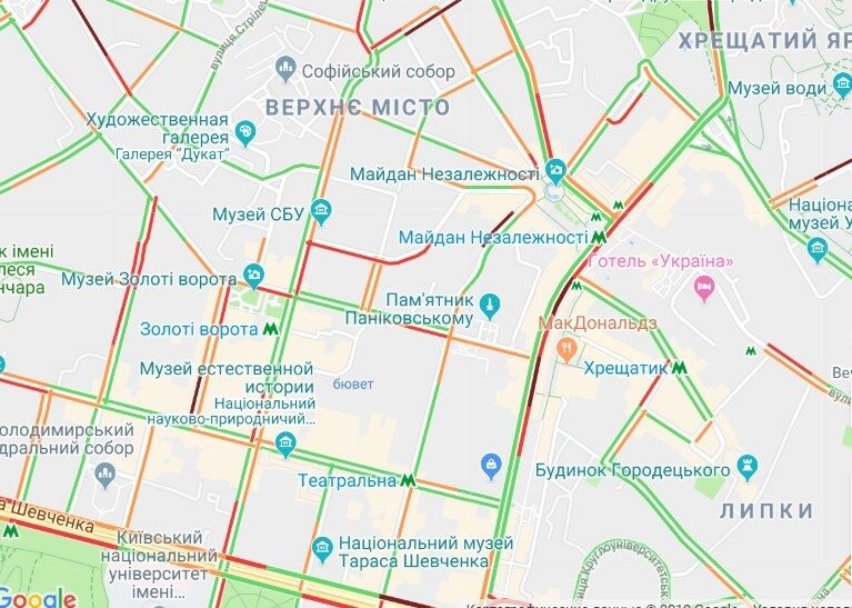 Пробки в центре Киева