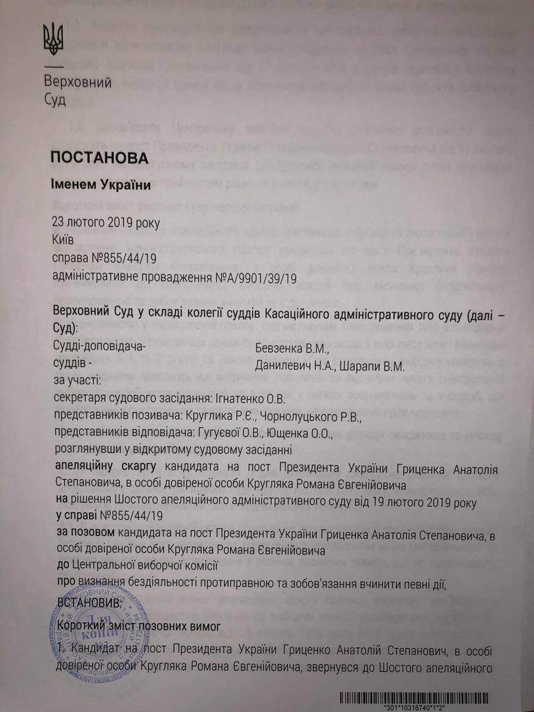 Гриценко победил ЦИК в суде: что об этом известно