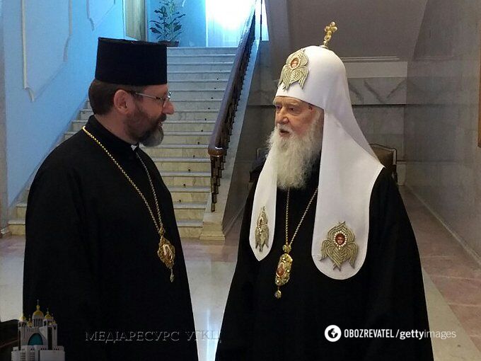 Патриарх Филарет и глава УГПЦ Блаженнейший Святослав Шевчук