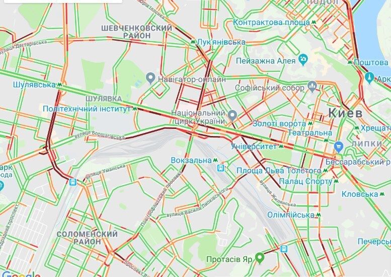 Пробки в центре Киева