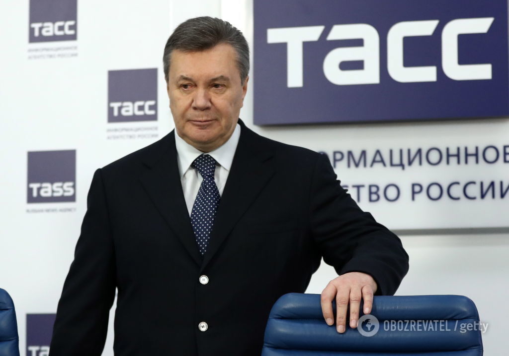 Янукович на пресс-конференции в 2018 году