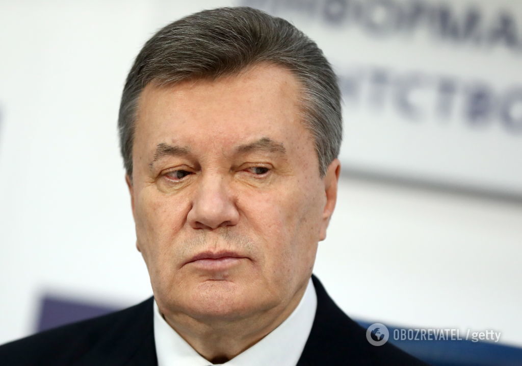 Янукович на пресс-конференции в 2018 году