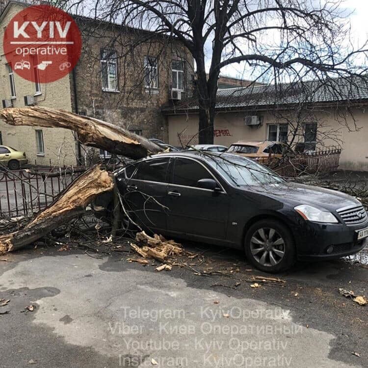 Падали дерева, зривало конструкції: Київ накрив потужний ураган. Моторошні фото наслідків