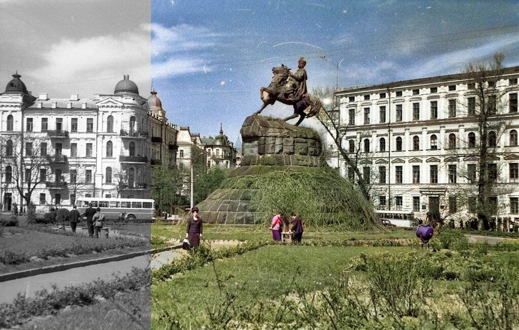 Нейросеть раскрасила старые фото Киева: что из этого вышло