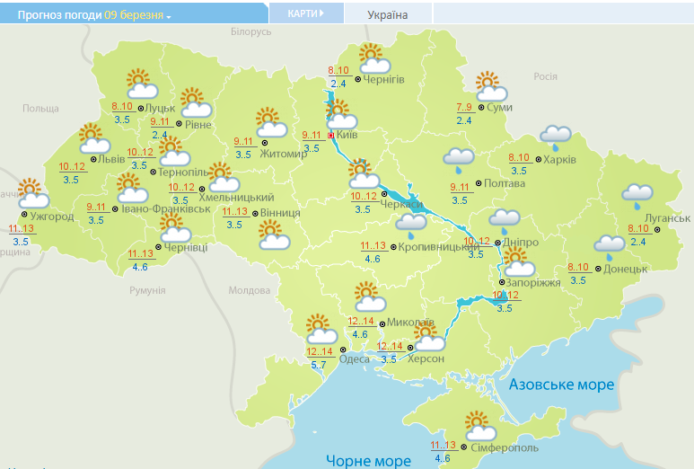 Не ховайте парасольки: синоптики уточнили прогноз погоди на 8 березня в Україні