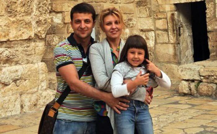Володимир Зеленський з дружиною Оленою та донькою
