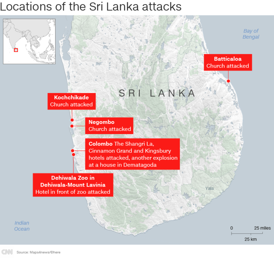 Кривавий Великдень на Шрі-Ланці: 310 загиблих, 480 поранених