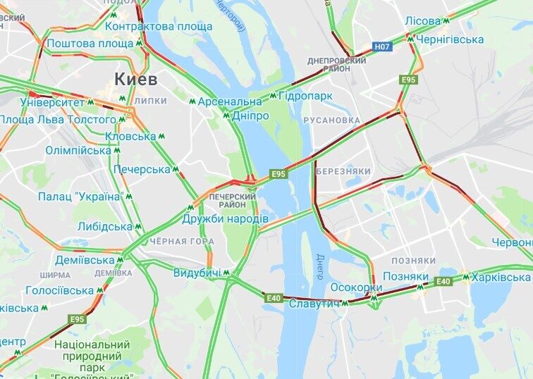 Пробки на мостах