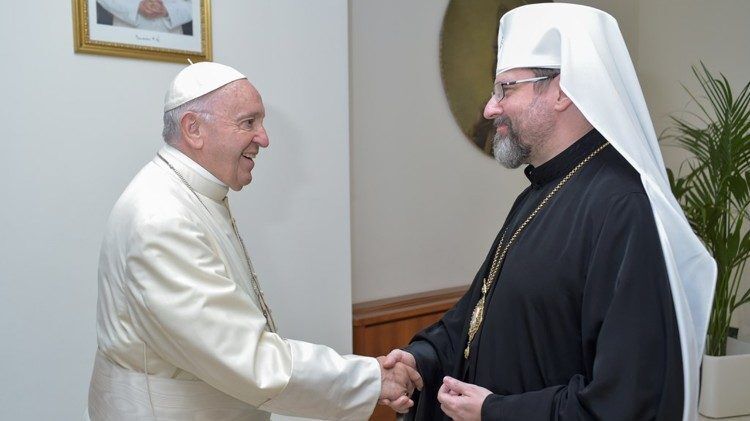 Папа Франциск и Глава УГКЦ Блаженнейший Святослав Шевчук