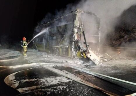 Пассажирский автобус из Киева полностью сгорел в Польше