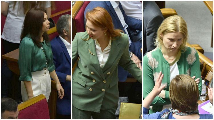 Нардепи Вікторія Сюмар, Олена Шкрум і Олена Кондтратюк прийшли в парламент у зеленому