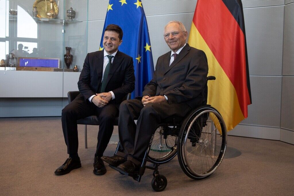 Президент Украины Владимир Зеленский и председатель Бундестага ФРГ Вольфганг Шойбле