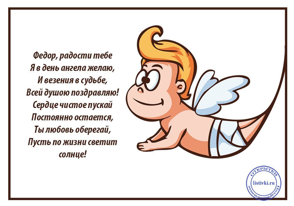 День ангела Федора: привітання та листівки