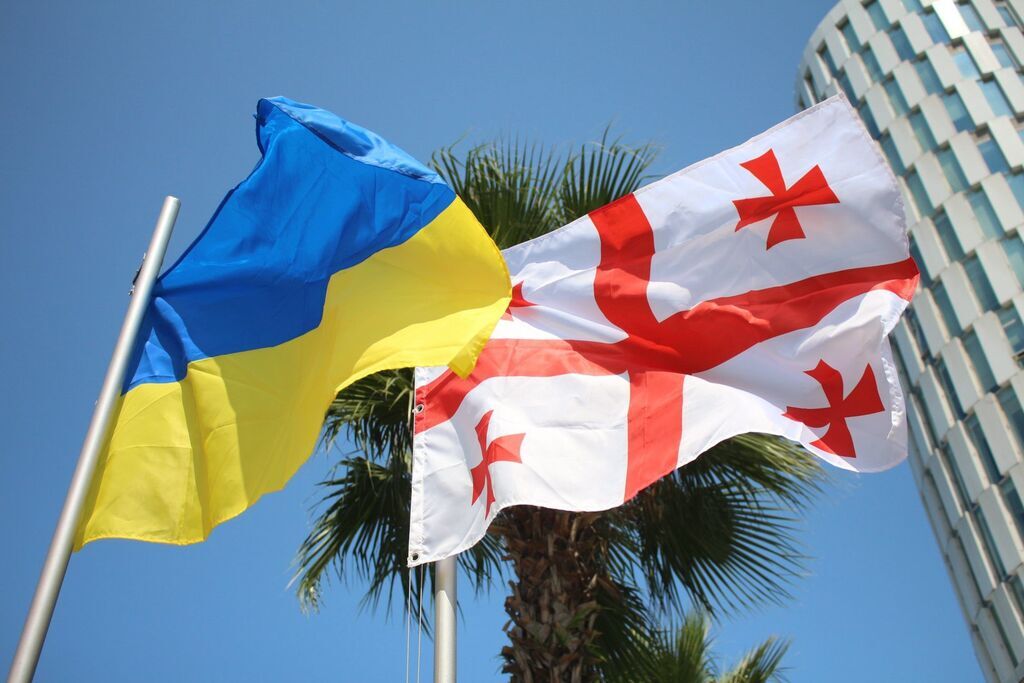 Флаги Украины и Грузии