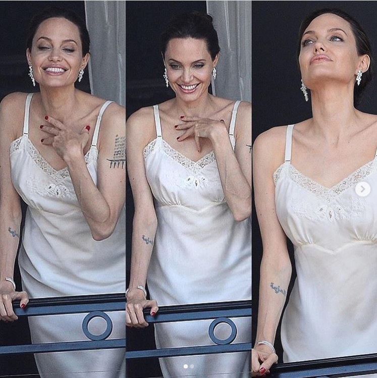 Джоли засняли в белье на балконе в Париже: пикантные фото