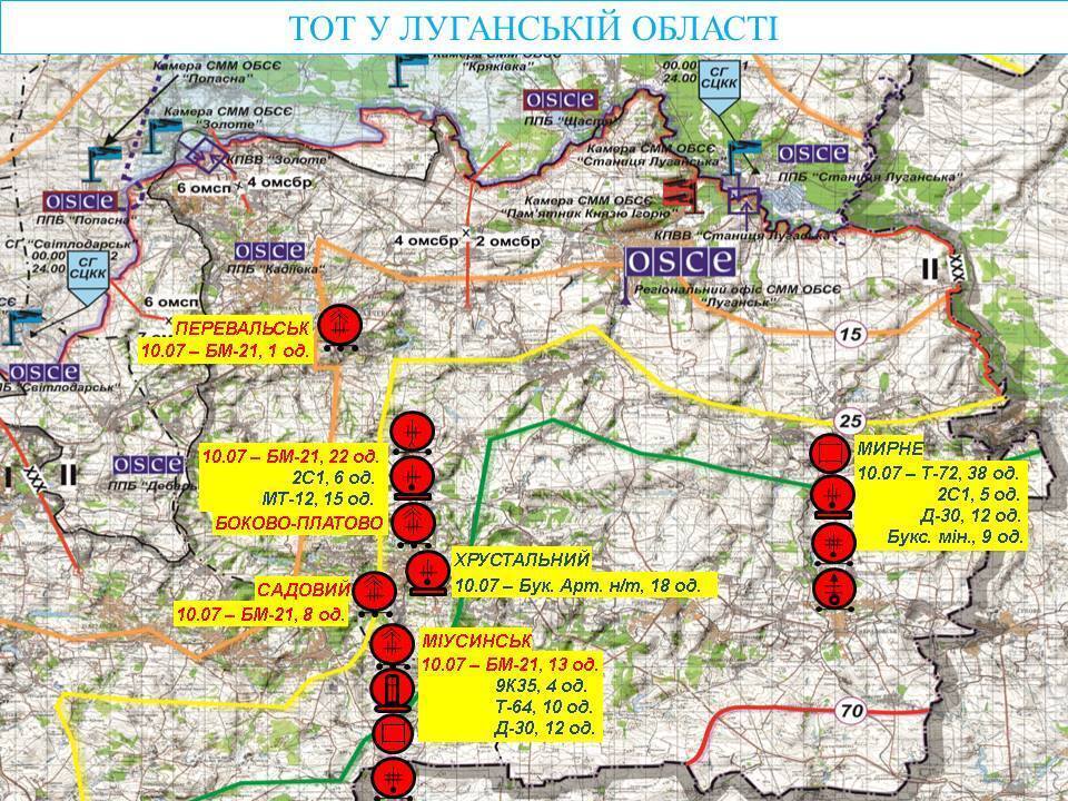 Терористи стягнули сотні "Градів" і гаубиць на Донбасі: карта