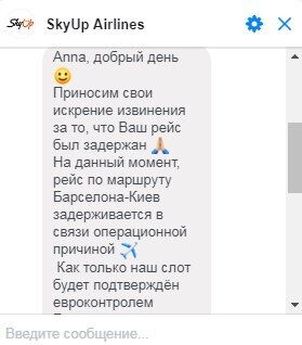 Объяснение авиакомпании