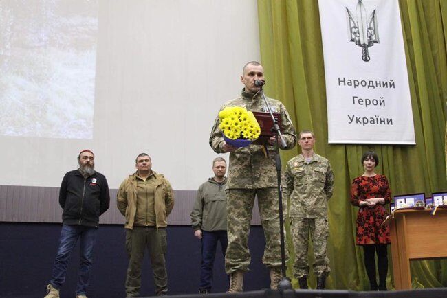 Олександр Колодяжний на церемонії нагородження орденом "Народний Герой" у Дніпрі, квітень 2018 року