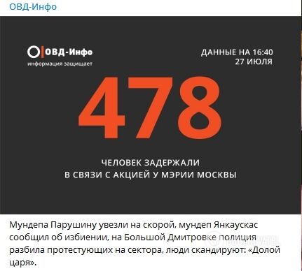 Масштабний мітинг у Москві: понад 1300 затриманих