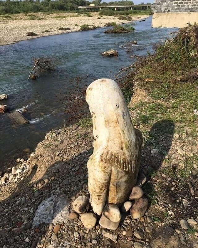 У річці Прикарпаття помітили величезну статую "Божої Матері": з'явилося відео