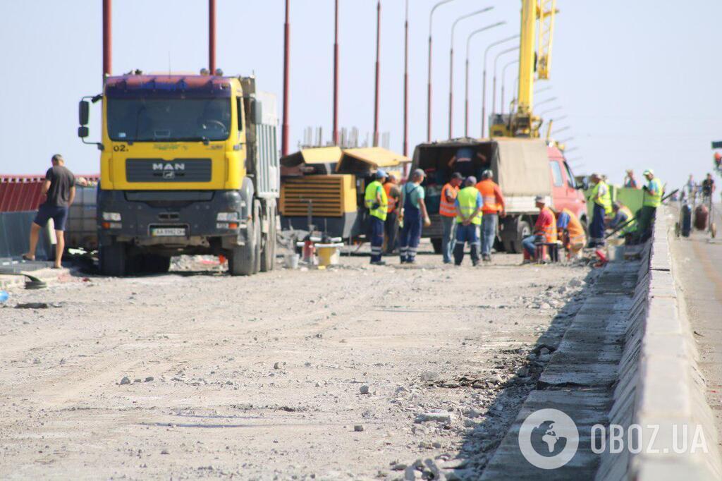 Новый мост в Днепре снова перекрыли