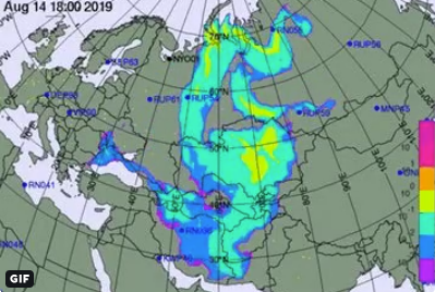 Kарта ймовірного розльоту нуклідів