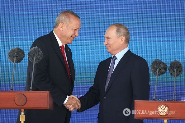 Путин с Эрдоганом на переговорах в Подмосковье