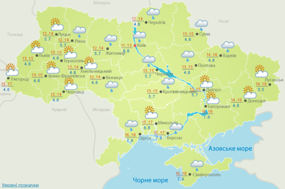 Погода 20 вересня