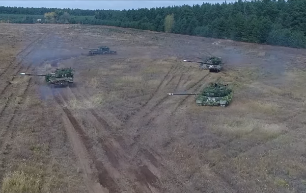 Учения танкистов ВСУ в зоне ООС