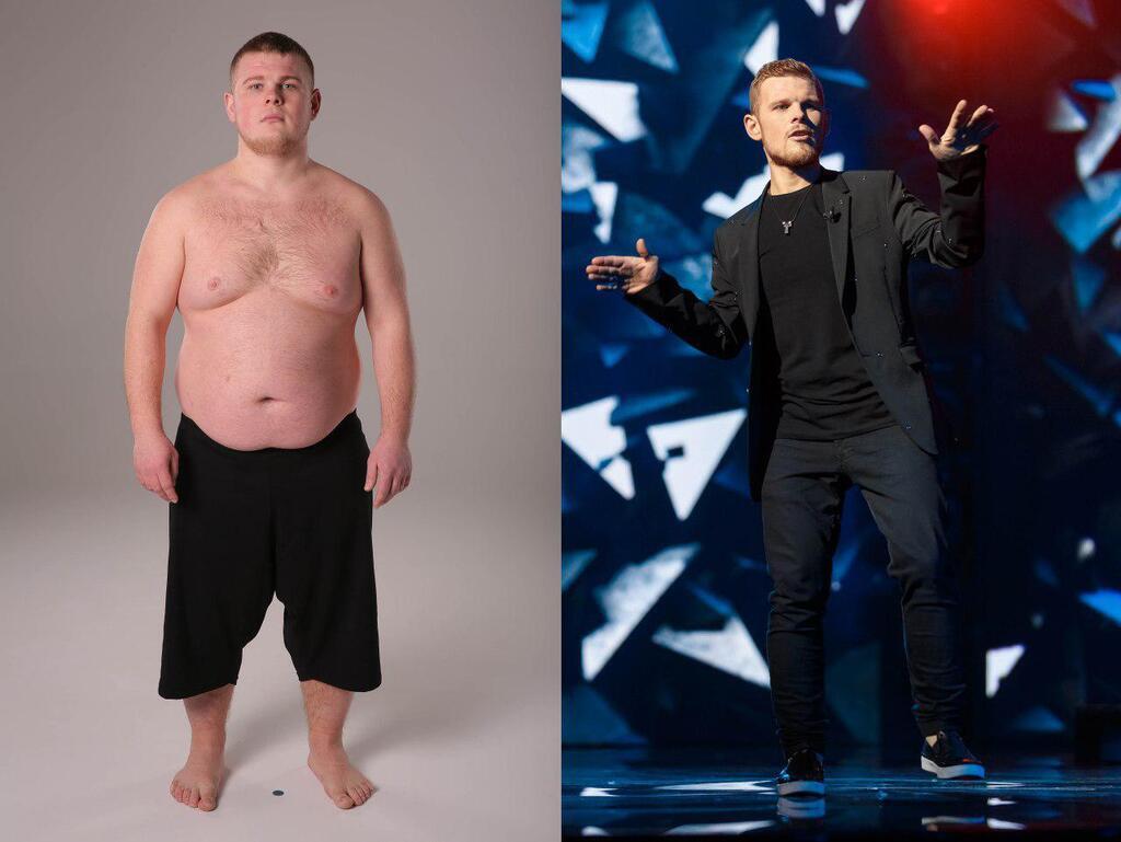 Олексій до і після схуднення