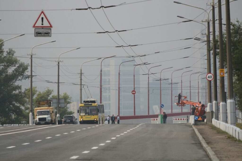 Испытание троллейбусной линии на Новом мосту