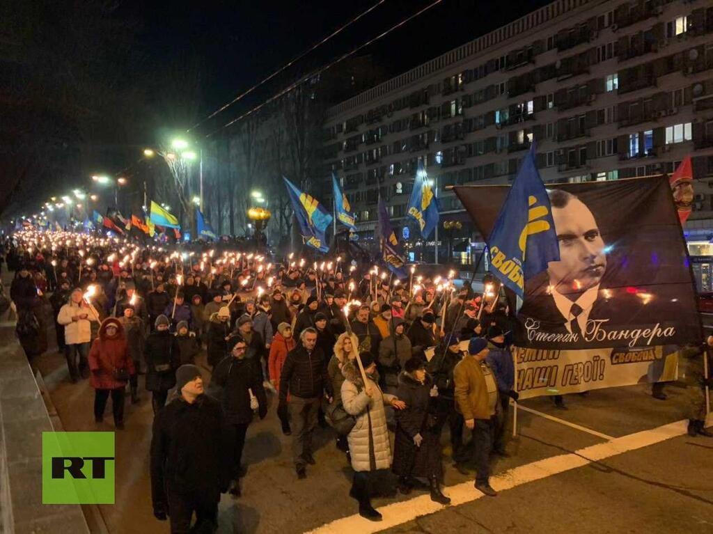 Шествие в Киеве в честь дня рождения Бандеры
