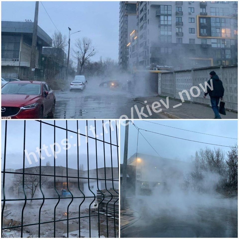 У Києві на Теремках вулицю затопив окріп