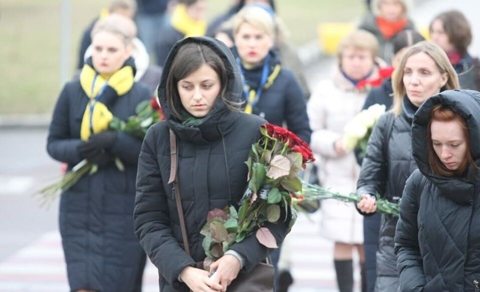 Прощание с погибшими украинцами