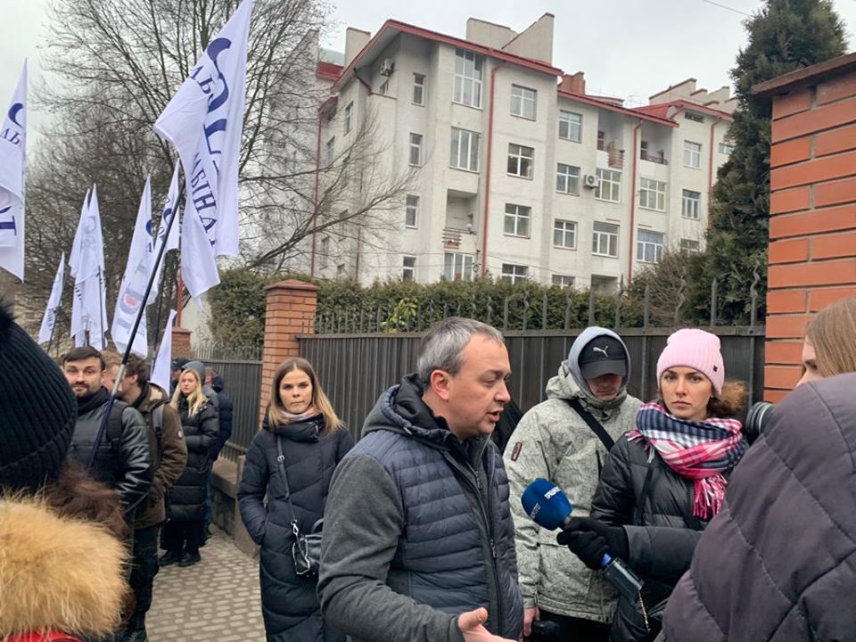 Митинг текстильщиков во Львове