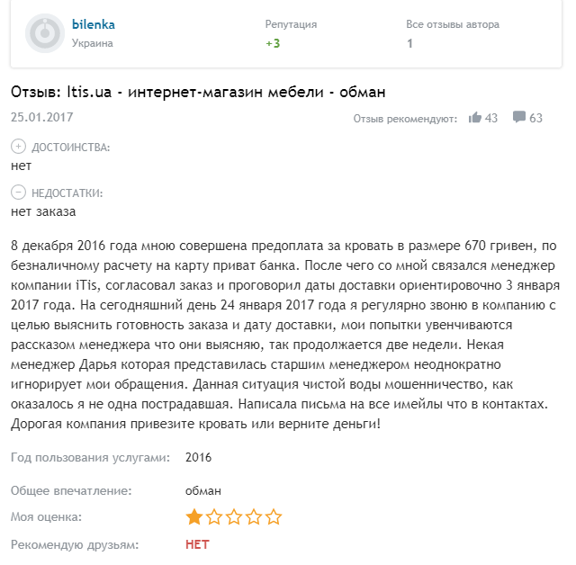 Відгуки про те, що цей магазин обманює, стали з'являтися в Інтернеті ще на початку 2017 року