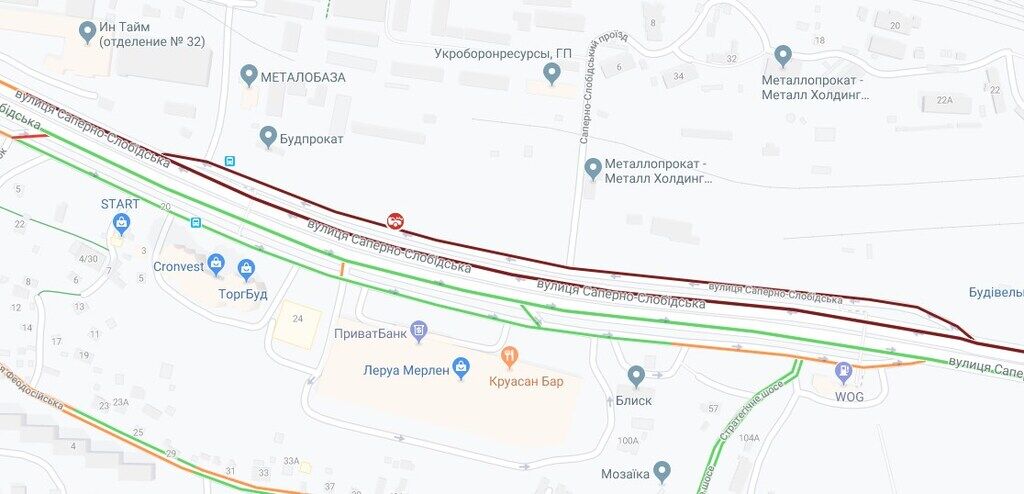 Пробка на улице Саперно-Слободской