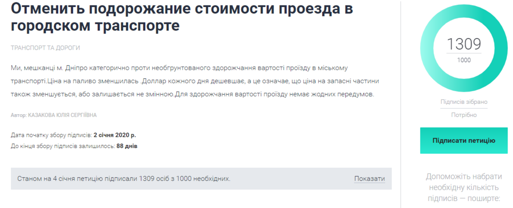 Категорично проти: в Дніпрі миттєво зібрали голоси для петиції проти подорожчання проїзду