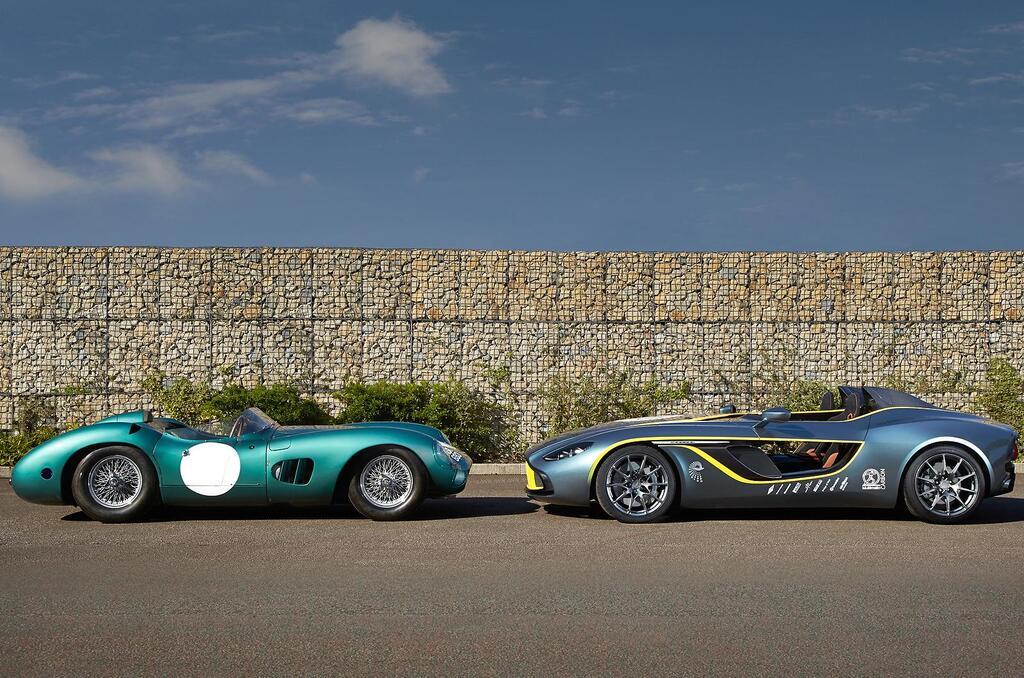 Aston Martin DBR1 1959 года и концепт Centenary CC100 Speedster Concept 2013 года