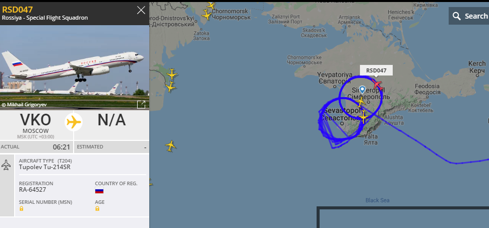 Над Кримом помітили літак, розроблений спеціально для Путіна