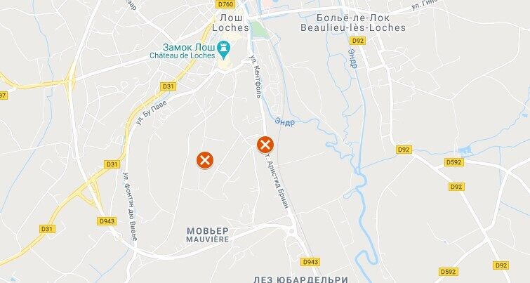 Місця падіння уламків літаків у Франції.