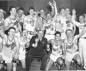 1946. Royals sweep Sheboygan to win the NBL Championship.