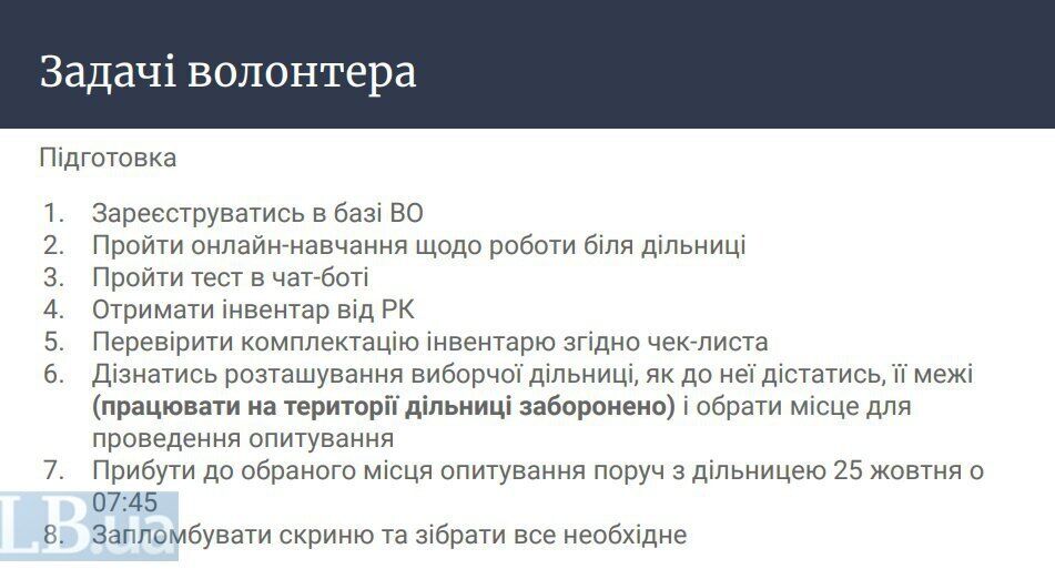 Цели для волонтера, который будет проводить опрос