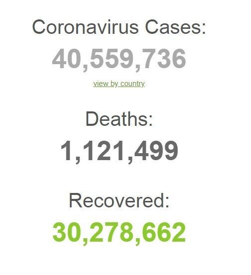 Коронавірусом заразилися понад 40 млн осіб: статистика на 19 жовтня