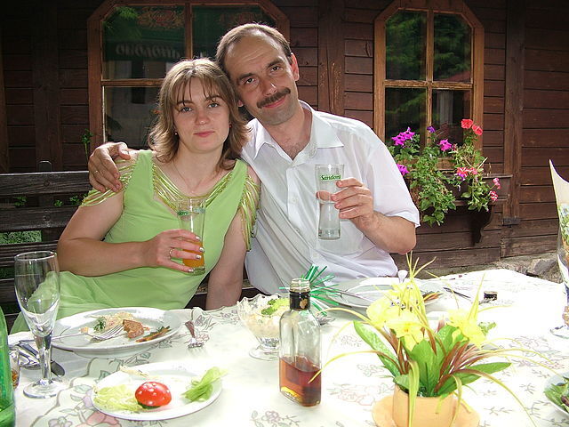 Иван Венжинович с супругой.