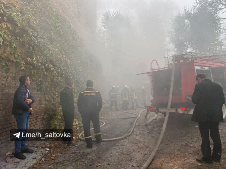 Пожар после взрыва в Харькове