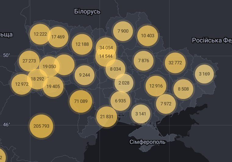 Карта поширення вірусу.