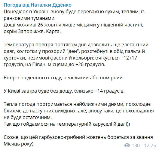 До +20 та місцями дощі: синоптикиня дала прогноз на понеділок в Україні