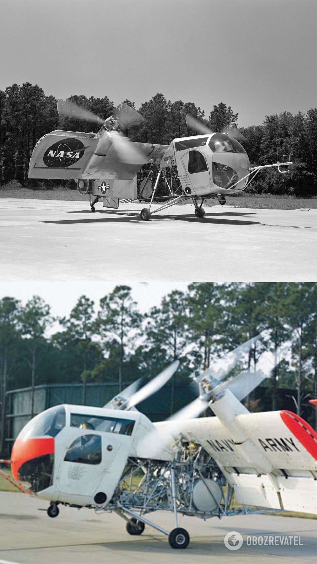 Oeing Vertol VZ-2 – перший у світі літальний апарат, який використовує концепцію поворотного крила, з вертикальним/укороченим зльотом і посадкою. Перший політ із зависанням у повітрі було здійснено VZ-2 влітку 1957 року. Після серії успішних випробувань апарат передали в дослідницький центр NASA на початку 60-х